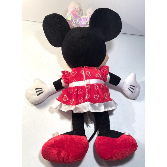 16" Disney Minnie Mouse Doll Talking Plush Light Up Bow Red Dress W/Hearts - Picture 2 of 2